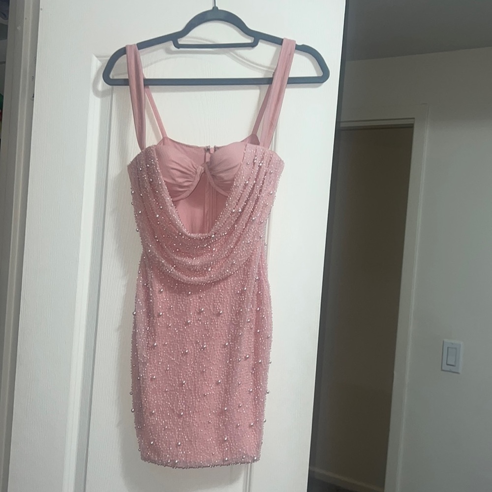 Oh Polly pink pearl dress
